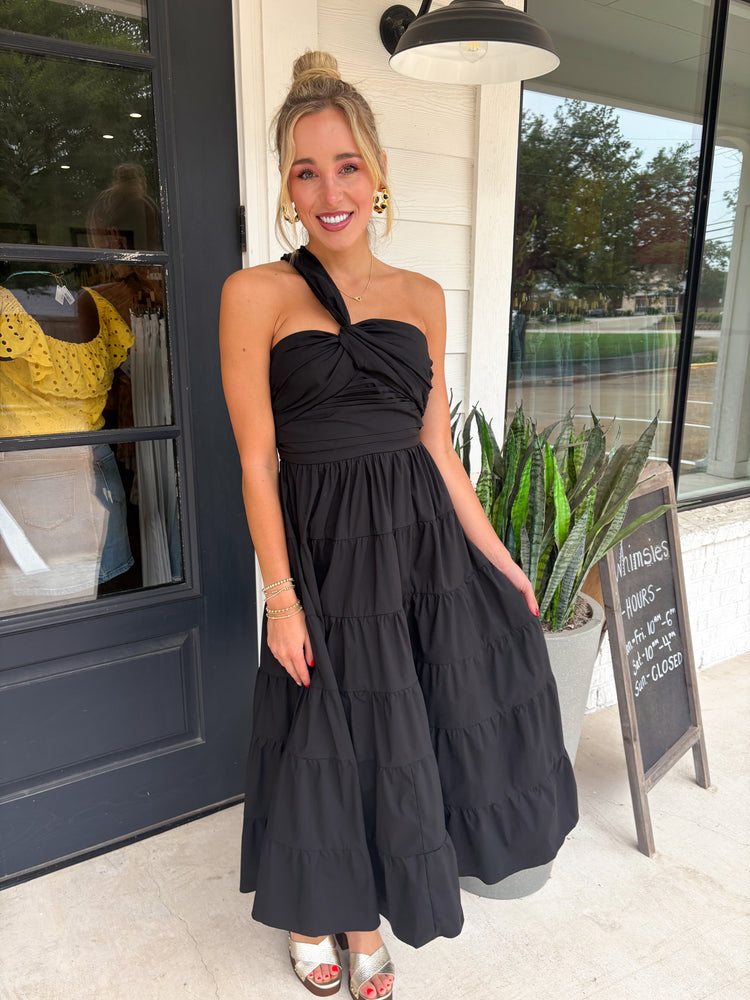 A Night Out One Shoulder Midi Dress