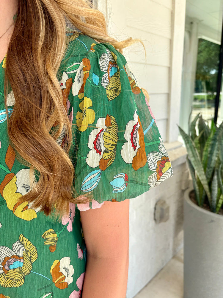 Floral Feeling Puff Sleeve Dress