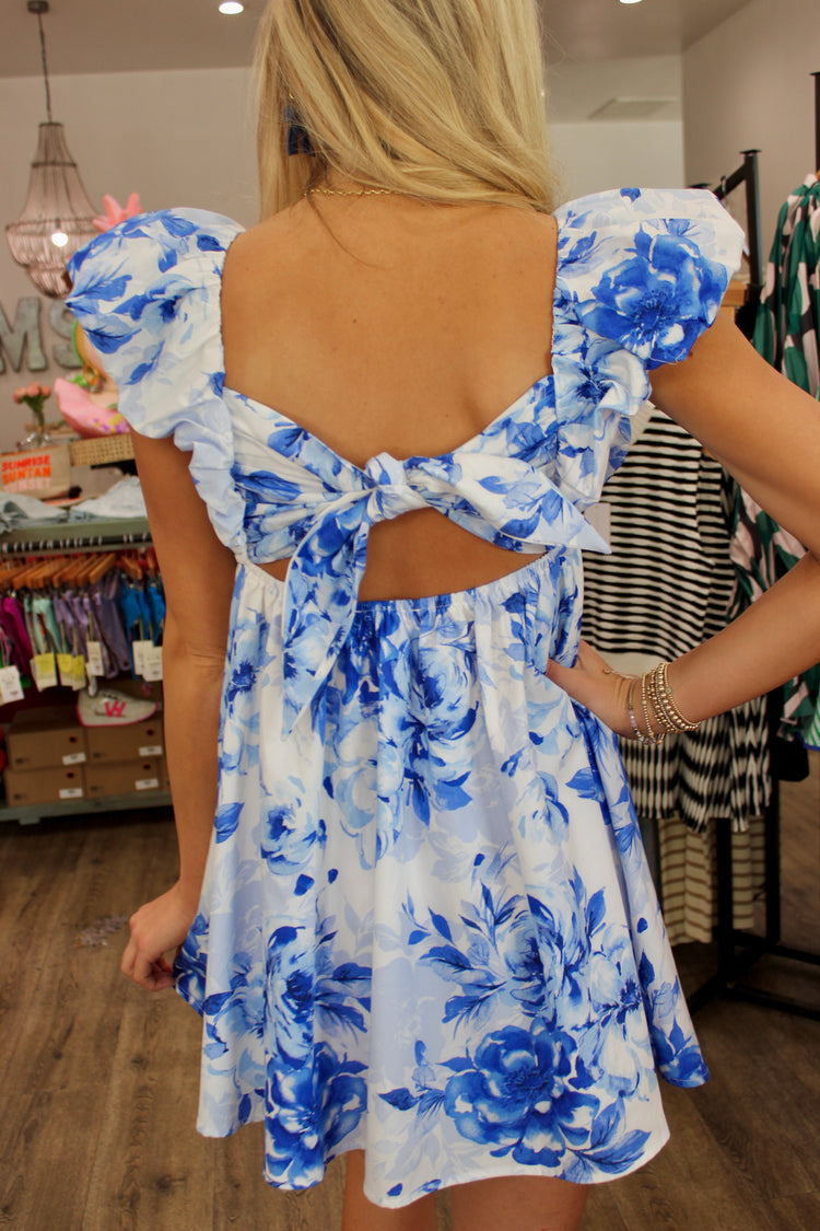 Sapphire Garden Mini Dress