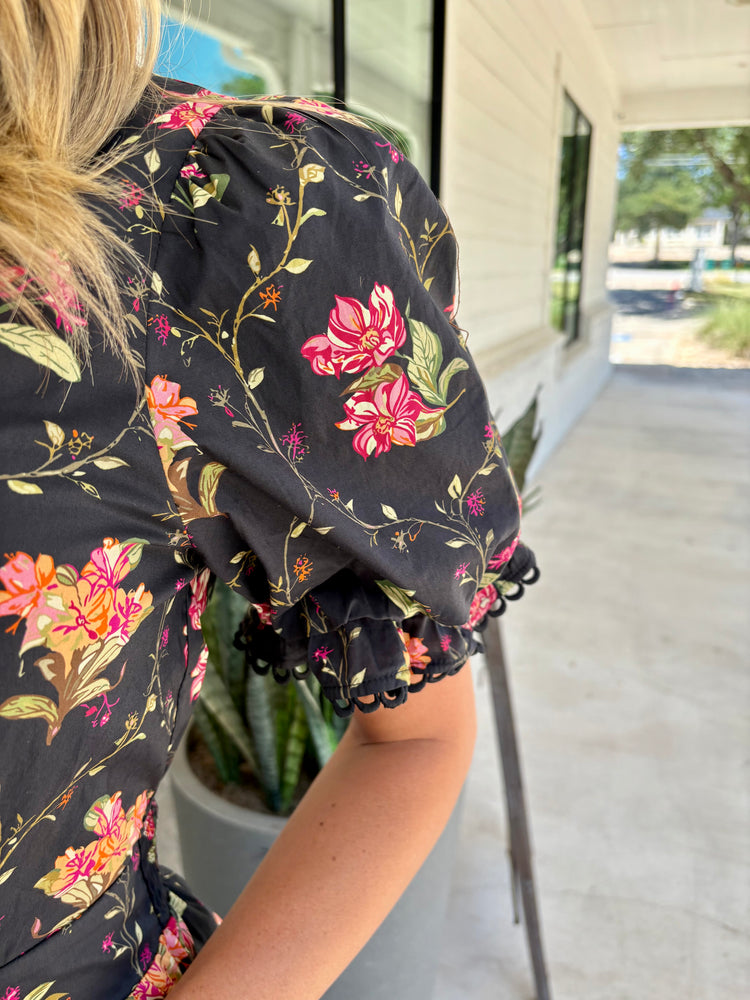 Vino Sipping Floral Midi