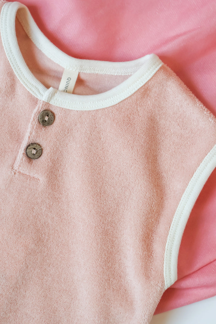 Melon Terry Cloth Romper