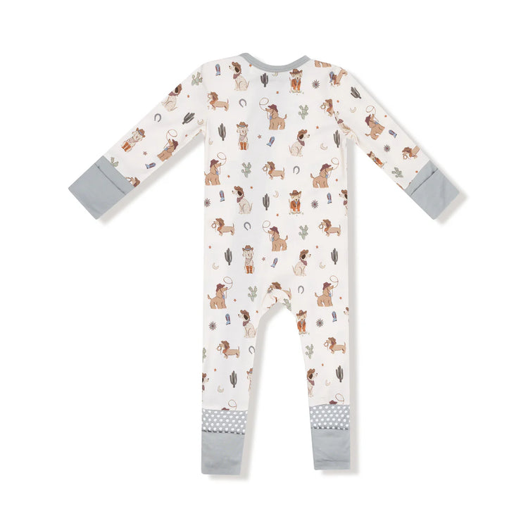 Cowboy Dogs Zipper Romper