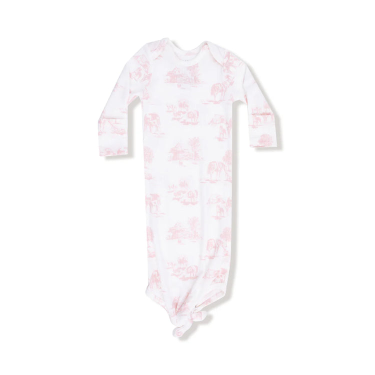 Farm Toile Pink Knotted Gown