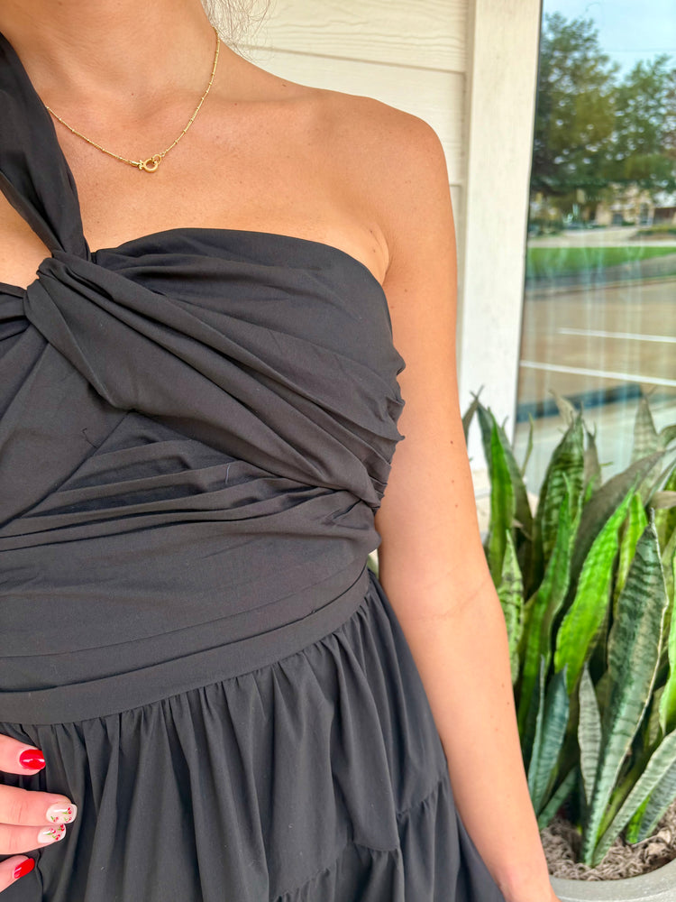 A Night Out One Shoulder Midi Dress