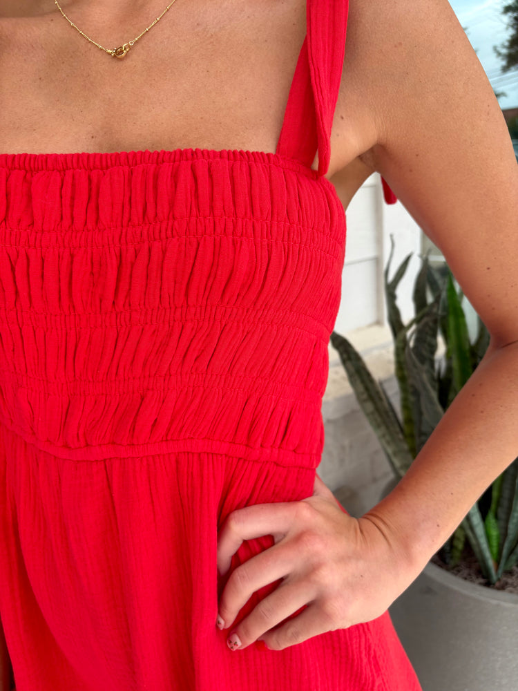 Cherry On Top Smocked Romper
