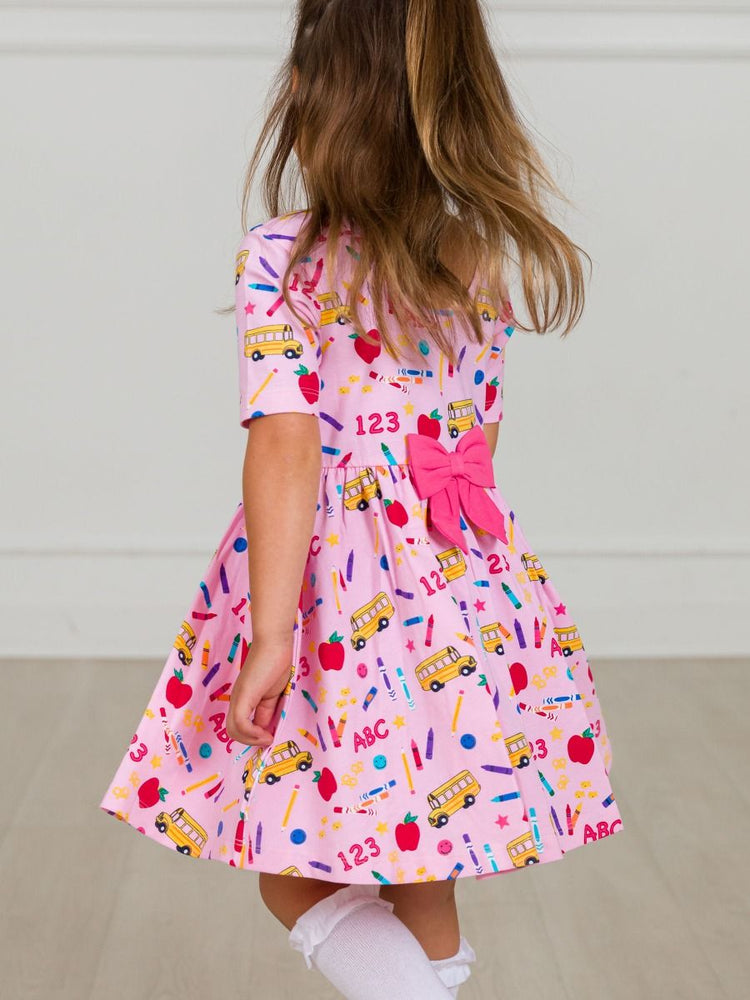 Pink School House Knit S/S Twirl Dress