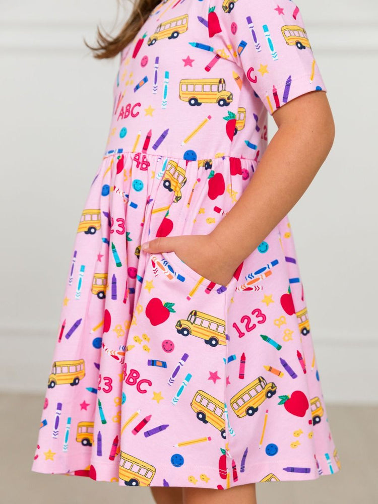 Pink School House Knit S/S Twirl Dress