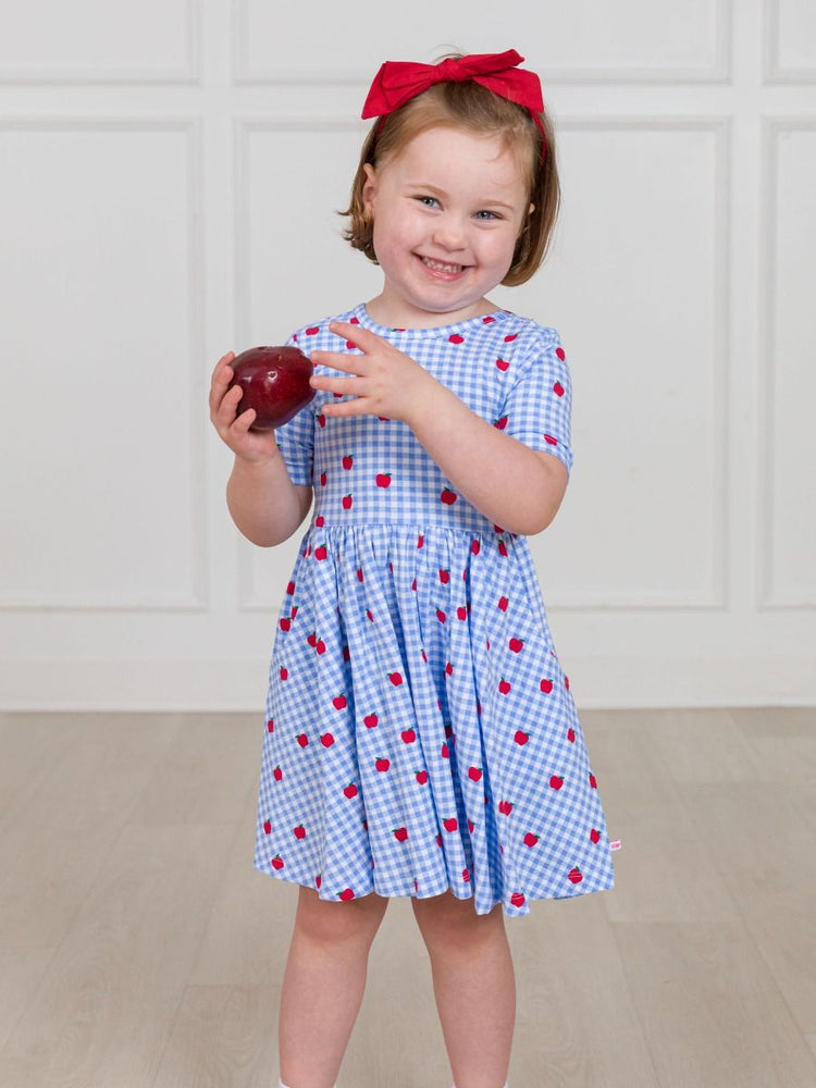Apple Orchard Gingham S/S Twirl Dress