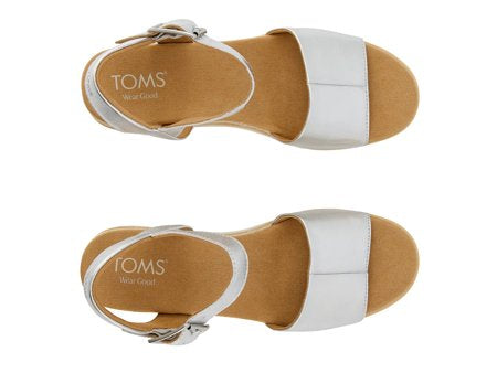 Toms Diana Silver Wedge Sandal