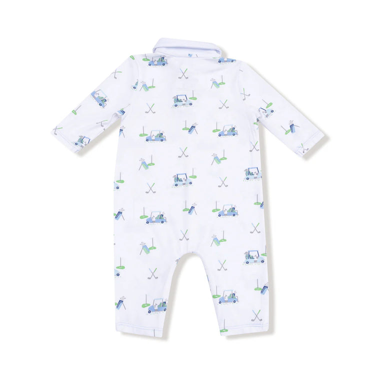 Blue Baby Golf Carts Polo Romper