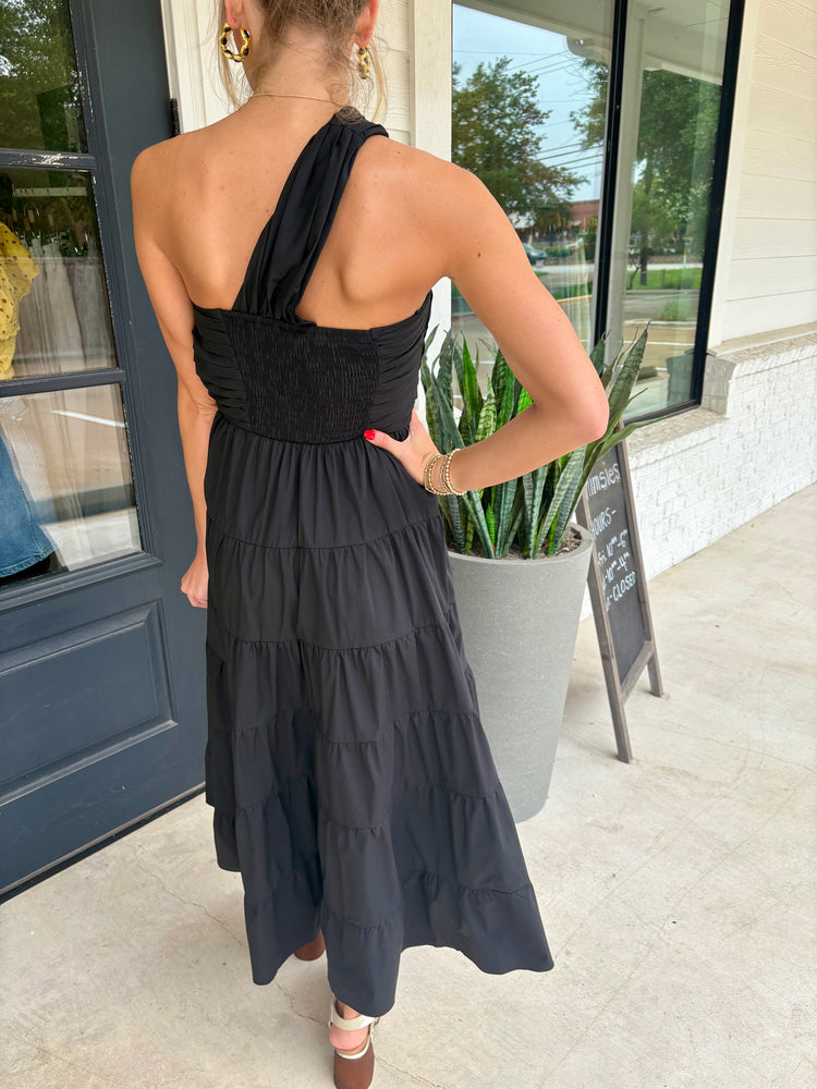 A Night Out One Shoulder Midi Dress