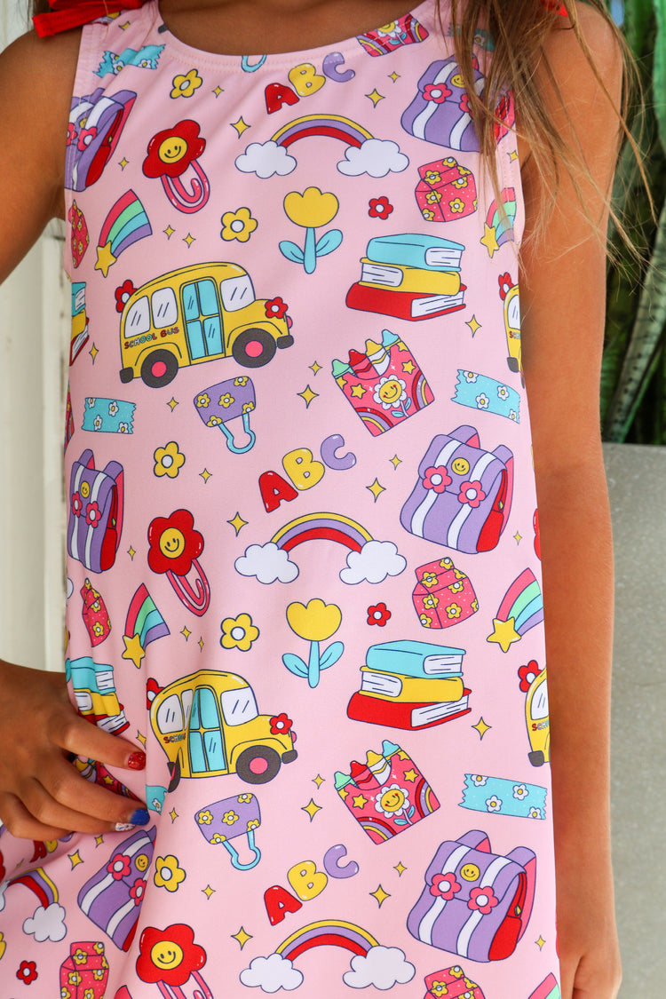 Classroom Cutie Active A-Line Bow Dress & Bike Short Set