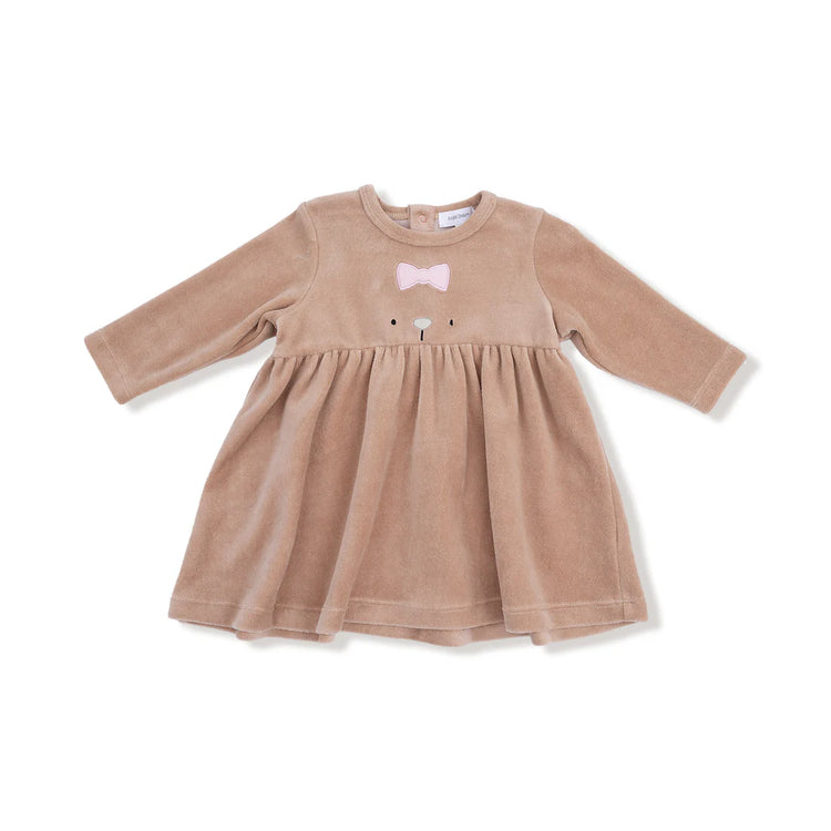 Velour Teddy Bear LS Dress & Legging