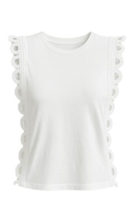 Ryder White Embellished Tank