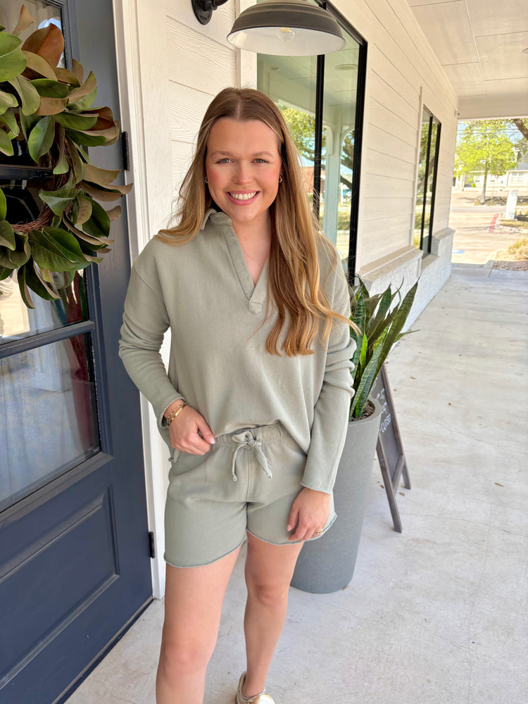 Malibu Vintage Henley Sweatshirt