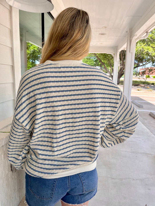 Texas Textured Stripe Sweatshirt