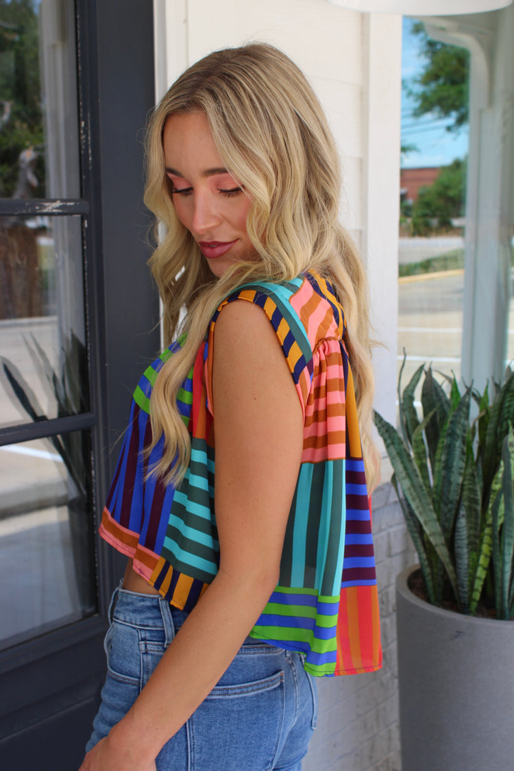 The Love Shack Shirred Short Sleeve Top