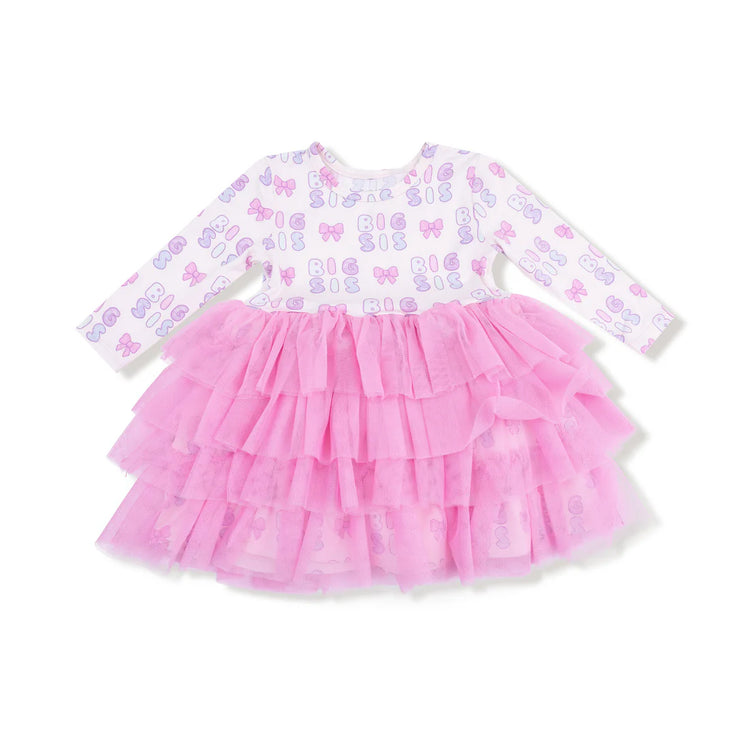 Big Sis LS Layered Tulle Dress