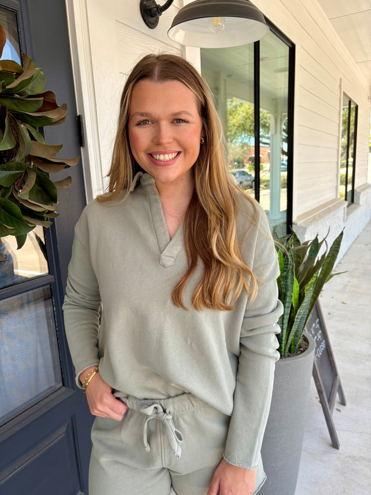 Malibu Vintage Henley Sweatshirt