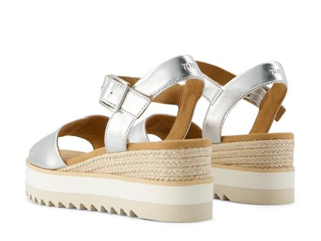 Toms Diana Silver Wedge Sandal