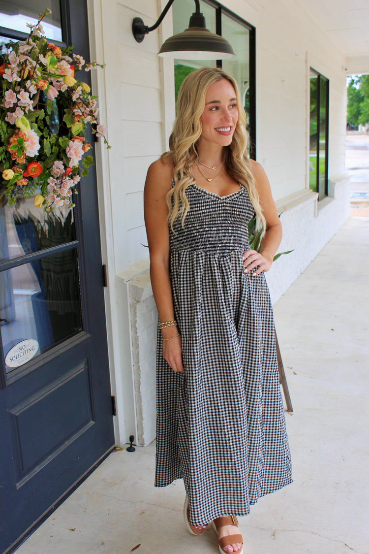 Black Check Chrissy Dress