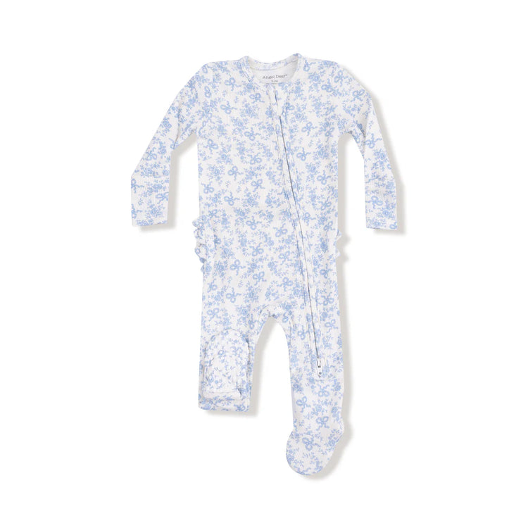 Romi Floral Ruffle Zipper Footie