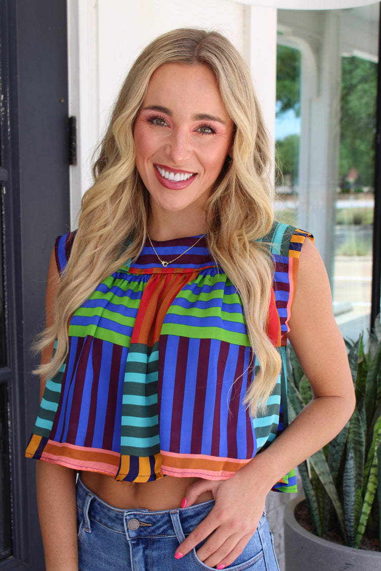The Love Shack Shirred Short Sleeve Top