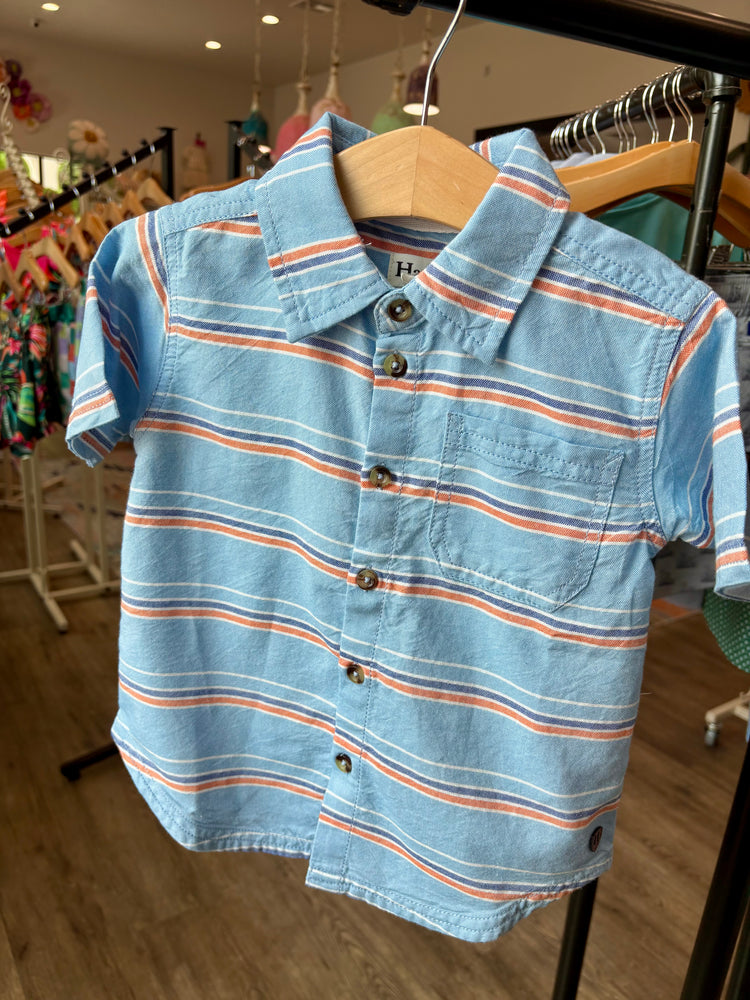 Blue Summer Stripe Button Down Shirt