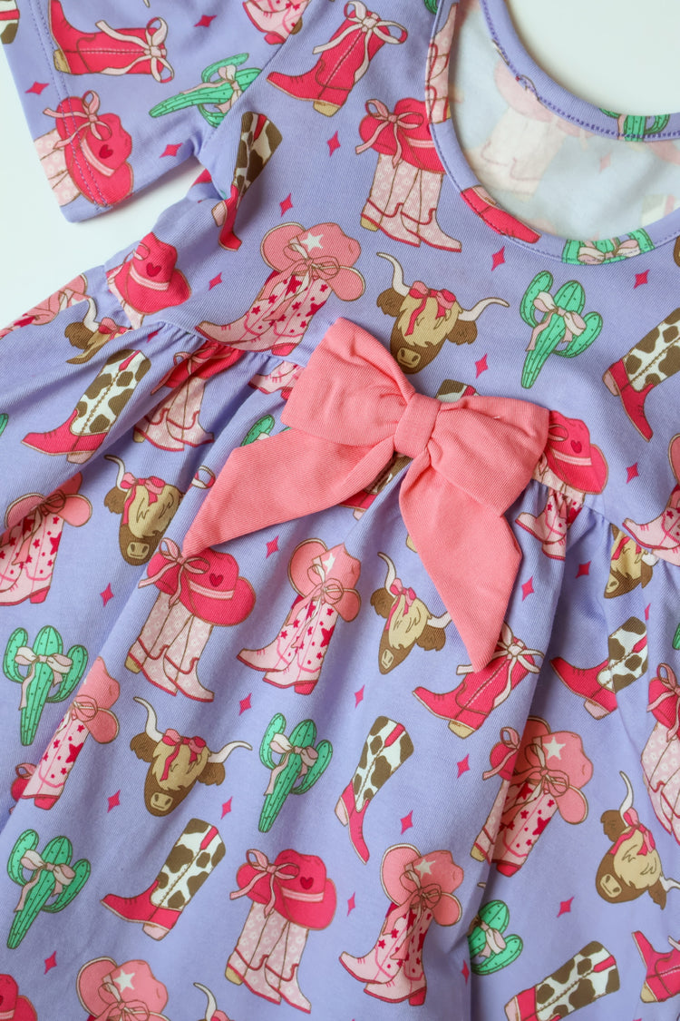 Howdy Darlin' Knit Short Sleeve Twirl Dress