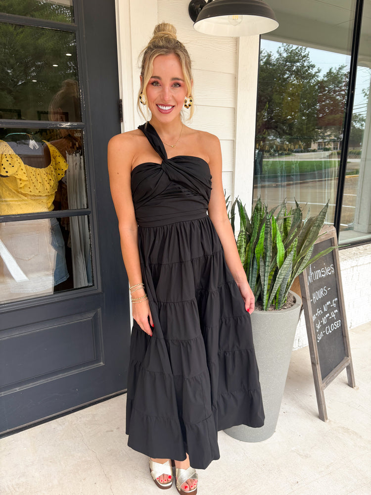 A Night Out One Shoulder Midi Dress