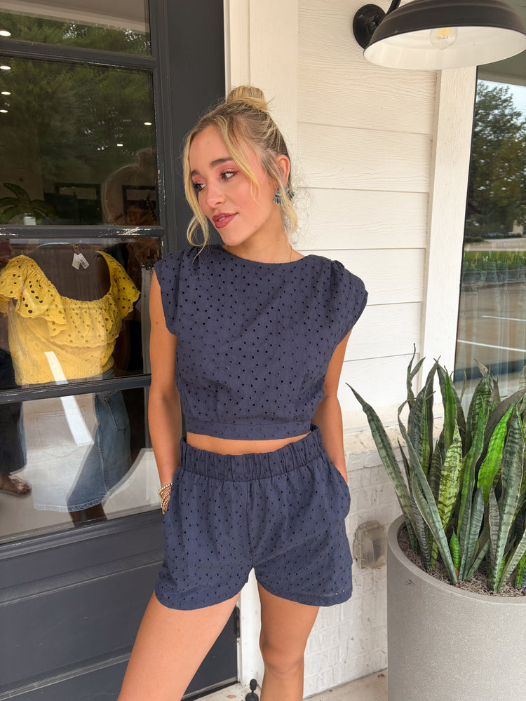 Patio Vibes Eyelet Short