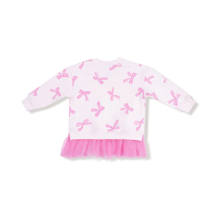 Pretty Bows Sweatshirt w/Tulle Ruffle & Leggings