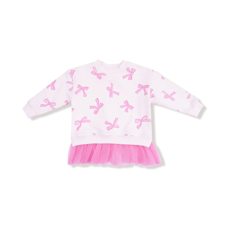 Pretty Bows Sweatshirt w/Tulle Ruffle & Leggings