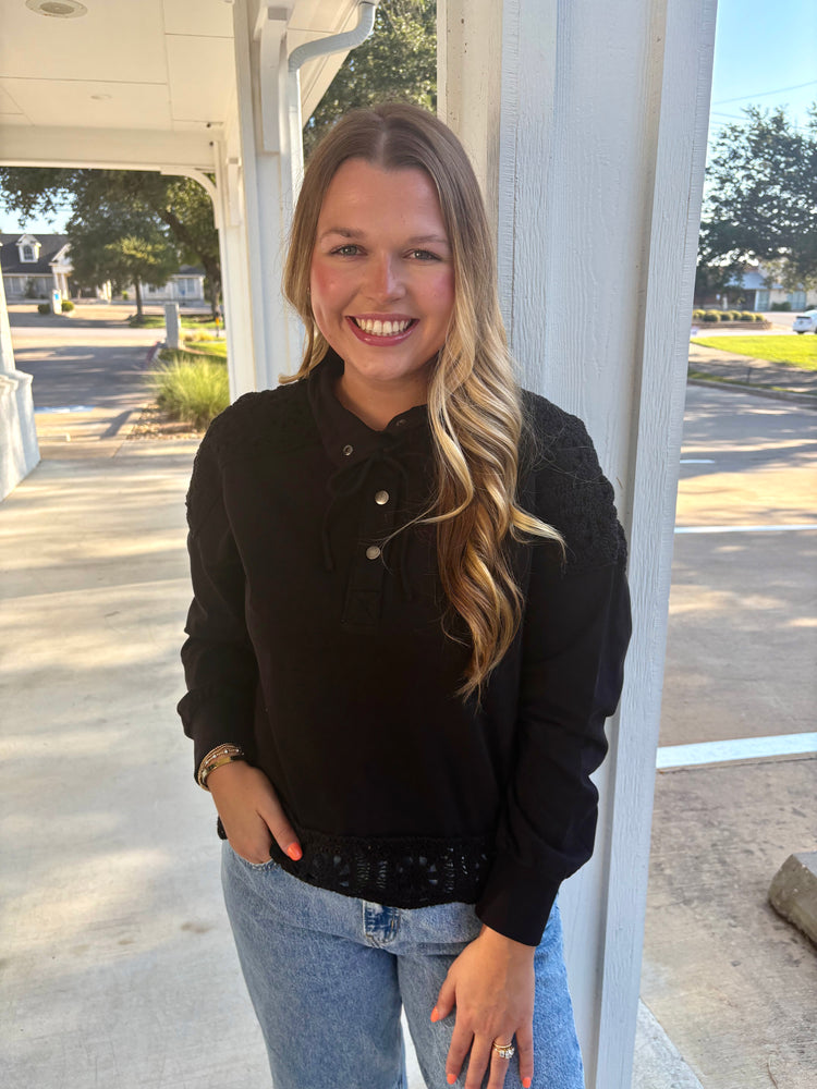 Black Kendri Pullover Top