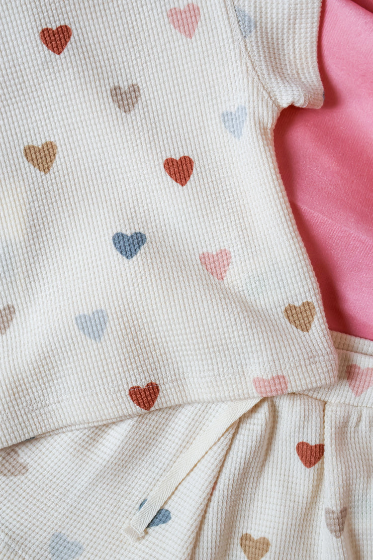 Confetti Hearts Waffle Tee + Short Set