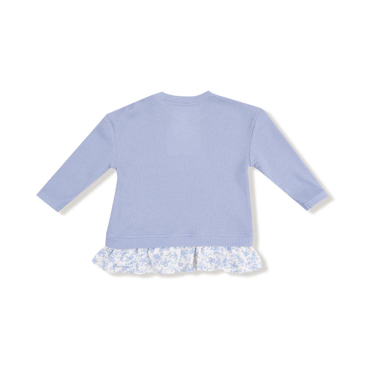 Romi Floral Waffle Pullover Bow Set