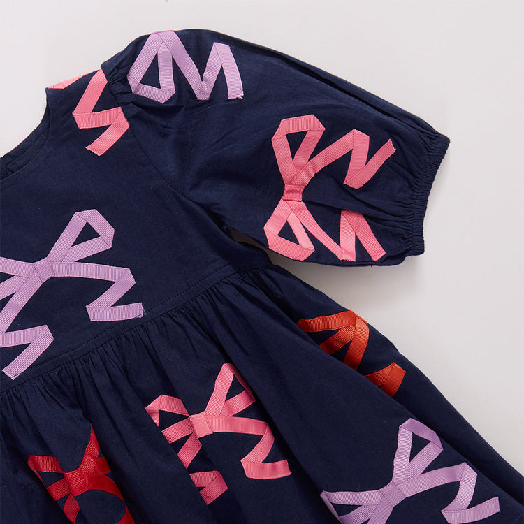 Multi Bow Applique Brooke Dress