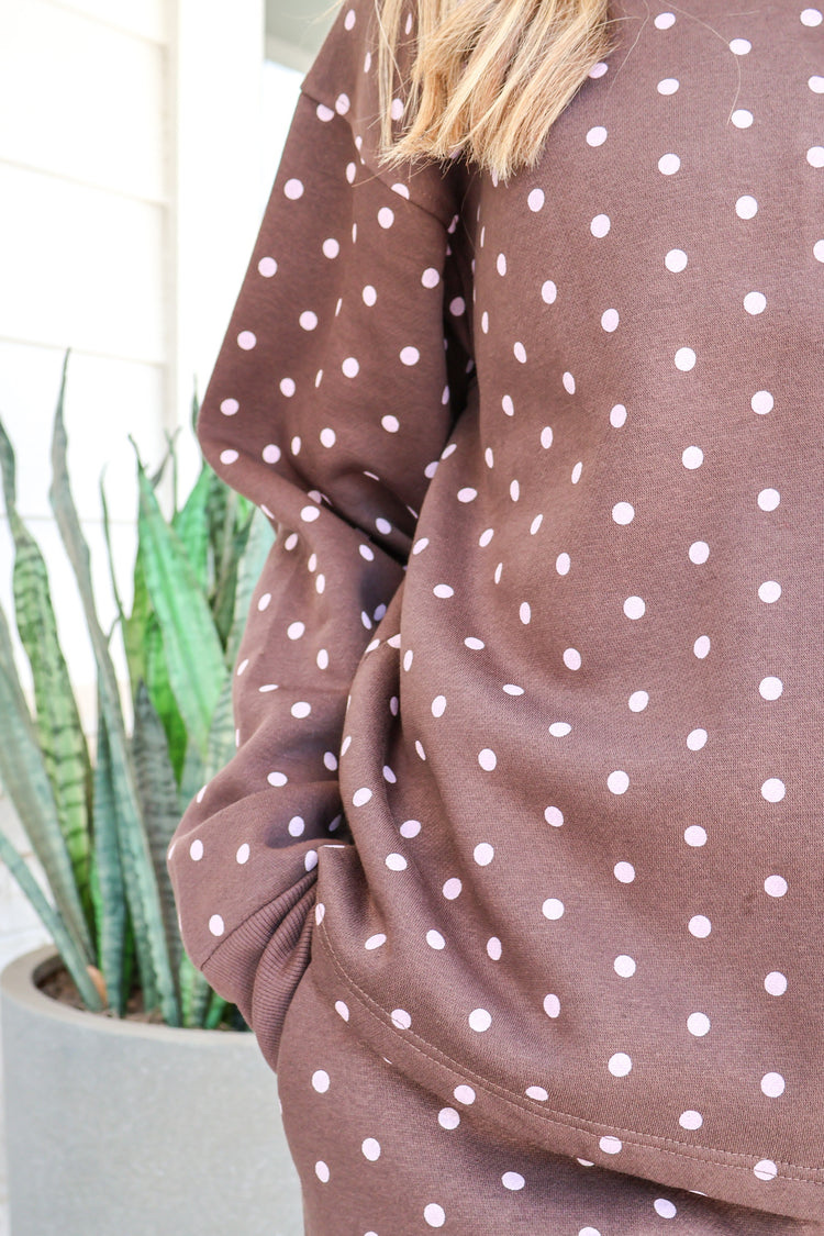 Polka Dot Perfection Fleece Quarter Zip