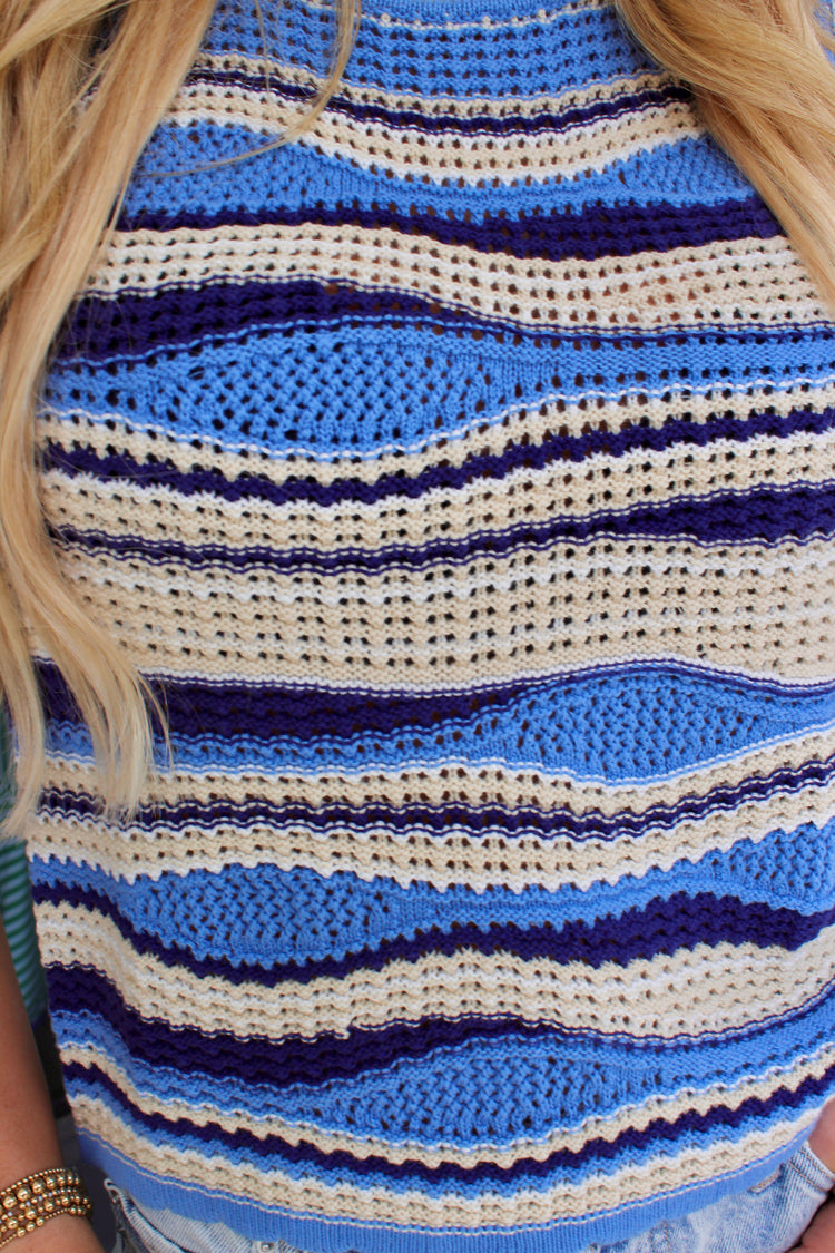 Stormy Blue Mix SS Sweater