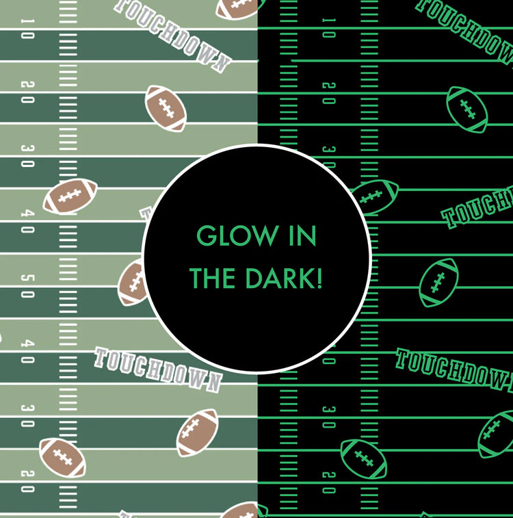 Football Field Glow in the Dark Zipper Footie