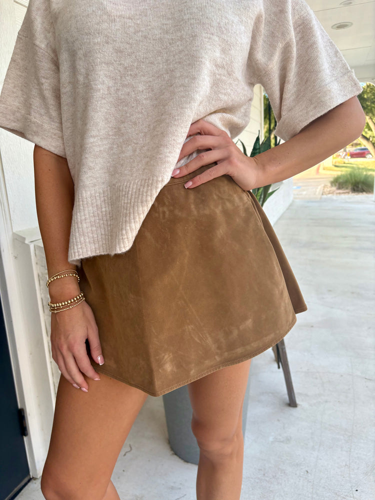 Paradise Found Suede Skort