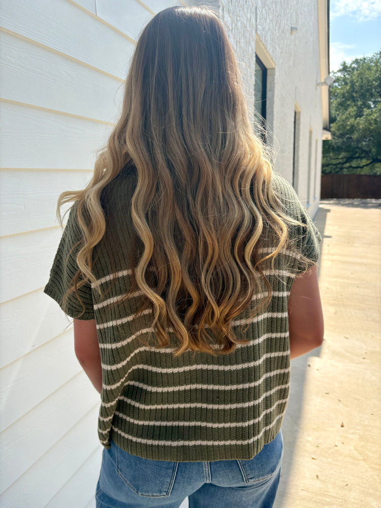 On The Run Striped Sweater Top