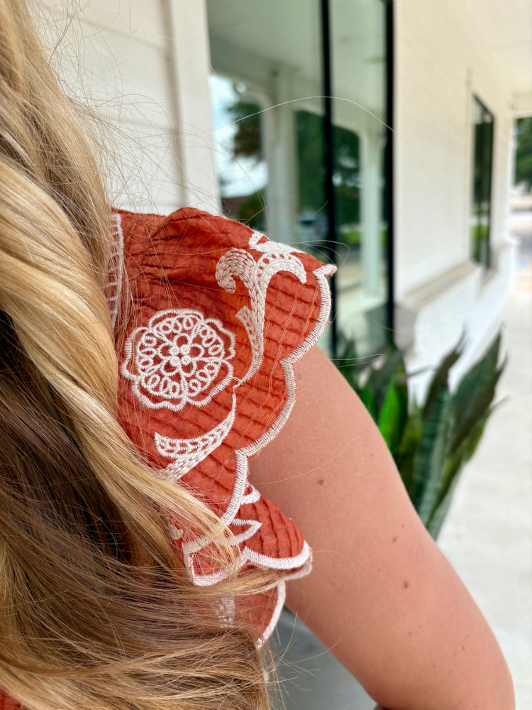 The Eyes of Texas Embroidered Top