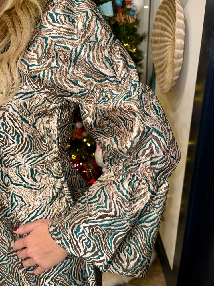 Zebra Jacquard Anika Mini Dress