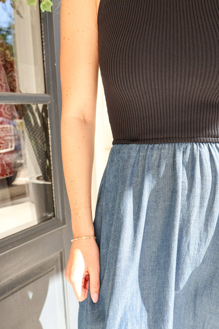 The Harlow Mixed Media Dress