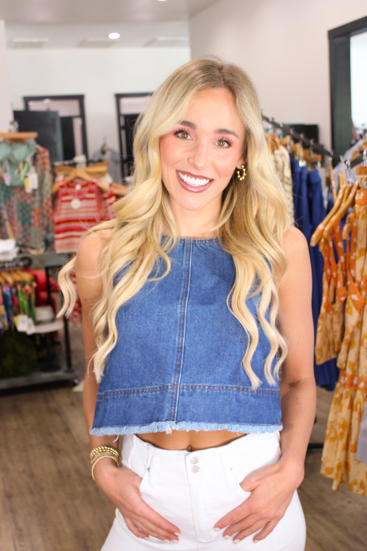 Ain't My First Rodeo Blue Jean Top