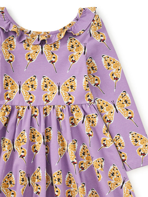 Dragon Swallowtail Butterflies Ruffle Collar Ballet Dress