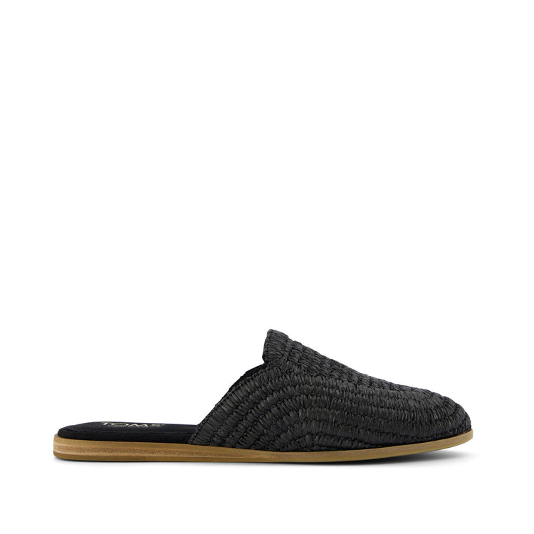 Toms Black Rafia Jade Flat