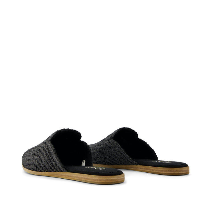 Toms Black Rafia Jade Flat