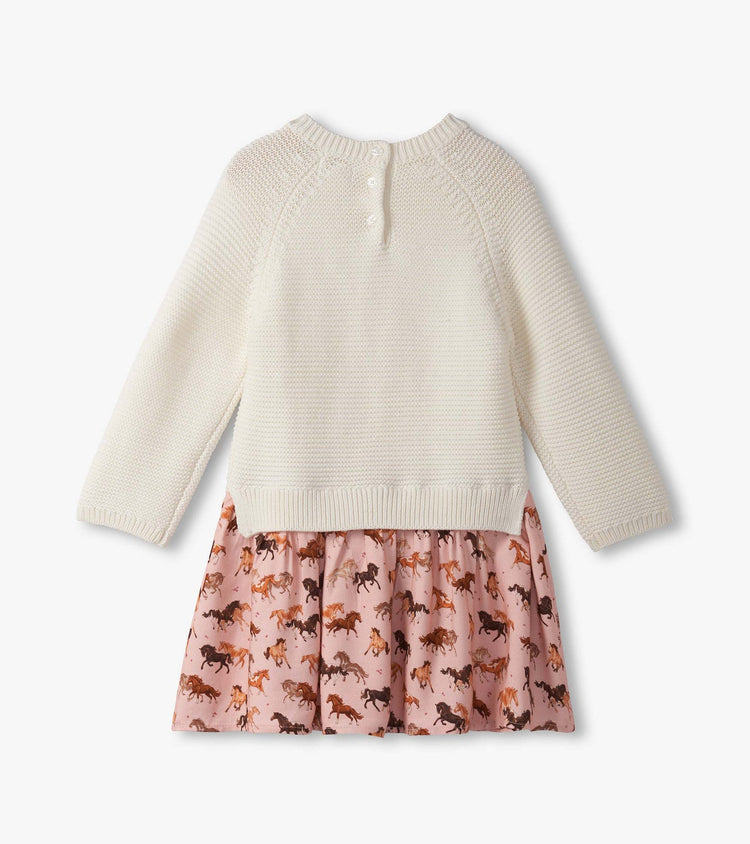 Tinsel Horses Mixed Media Sweater Dress